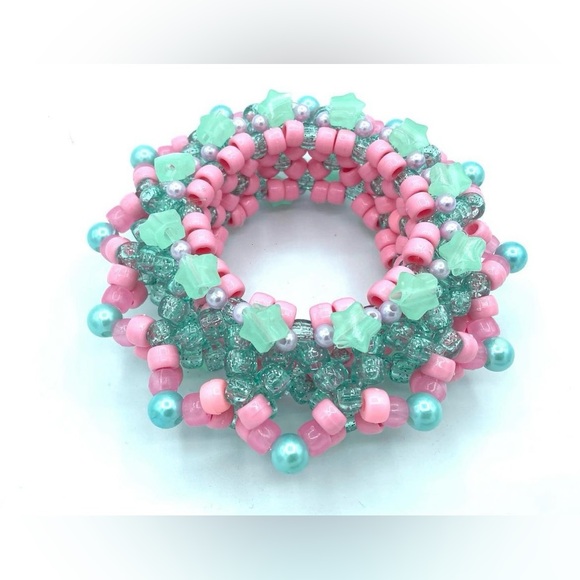 ❌SOLD❌ “Star Mint” Custom 3D UFO Kandi Cuff Bracelet - Picture 2 of 3